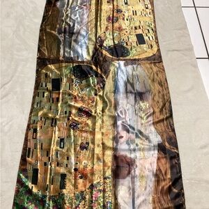 Elegant Reversible Gustave Klimt, The Kiss SCARF 67x27”